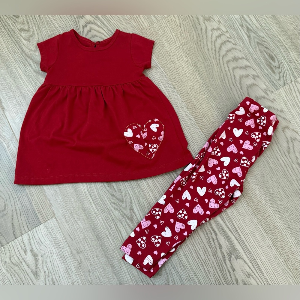 Toddler Girl Heart Tunic and Pants Set